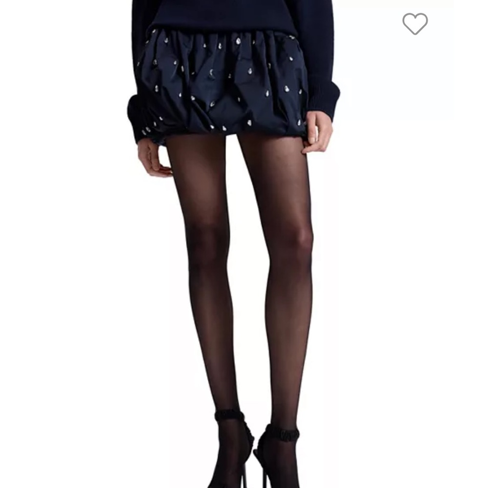 Navy Mini Skirt with Embellishments